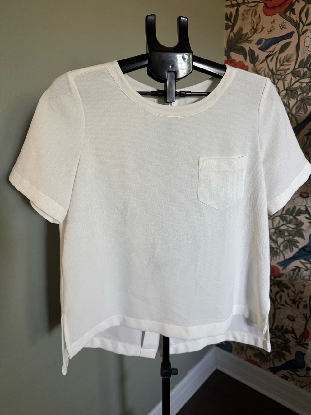 Madewell Cream Short Sleeve Pocket Blouse